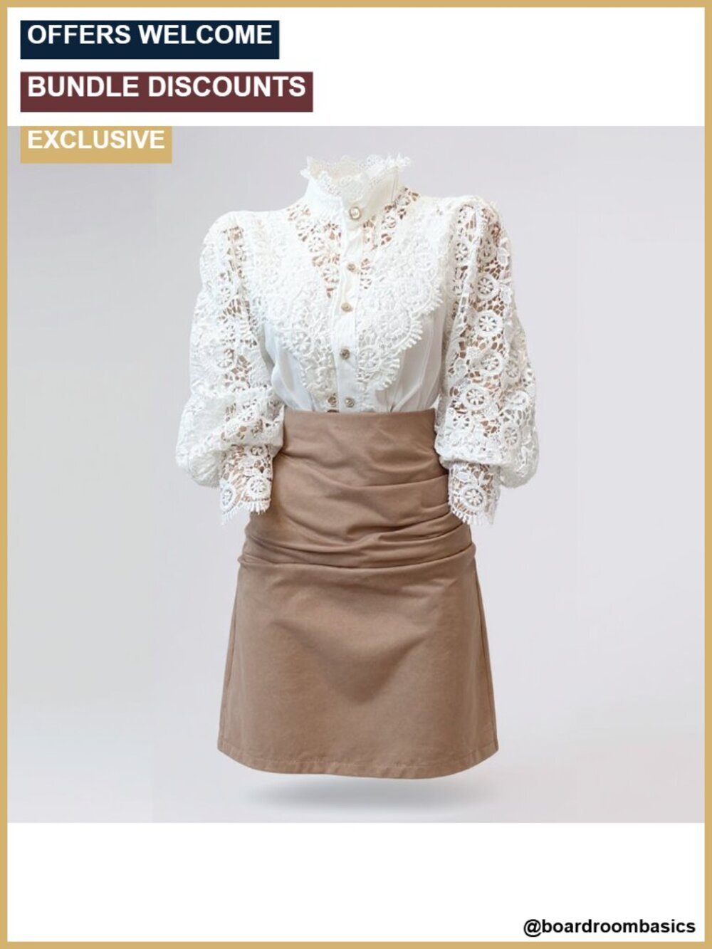 Lace Trim Victorian Blouse Long Sleeve Button Down Casual Top